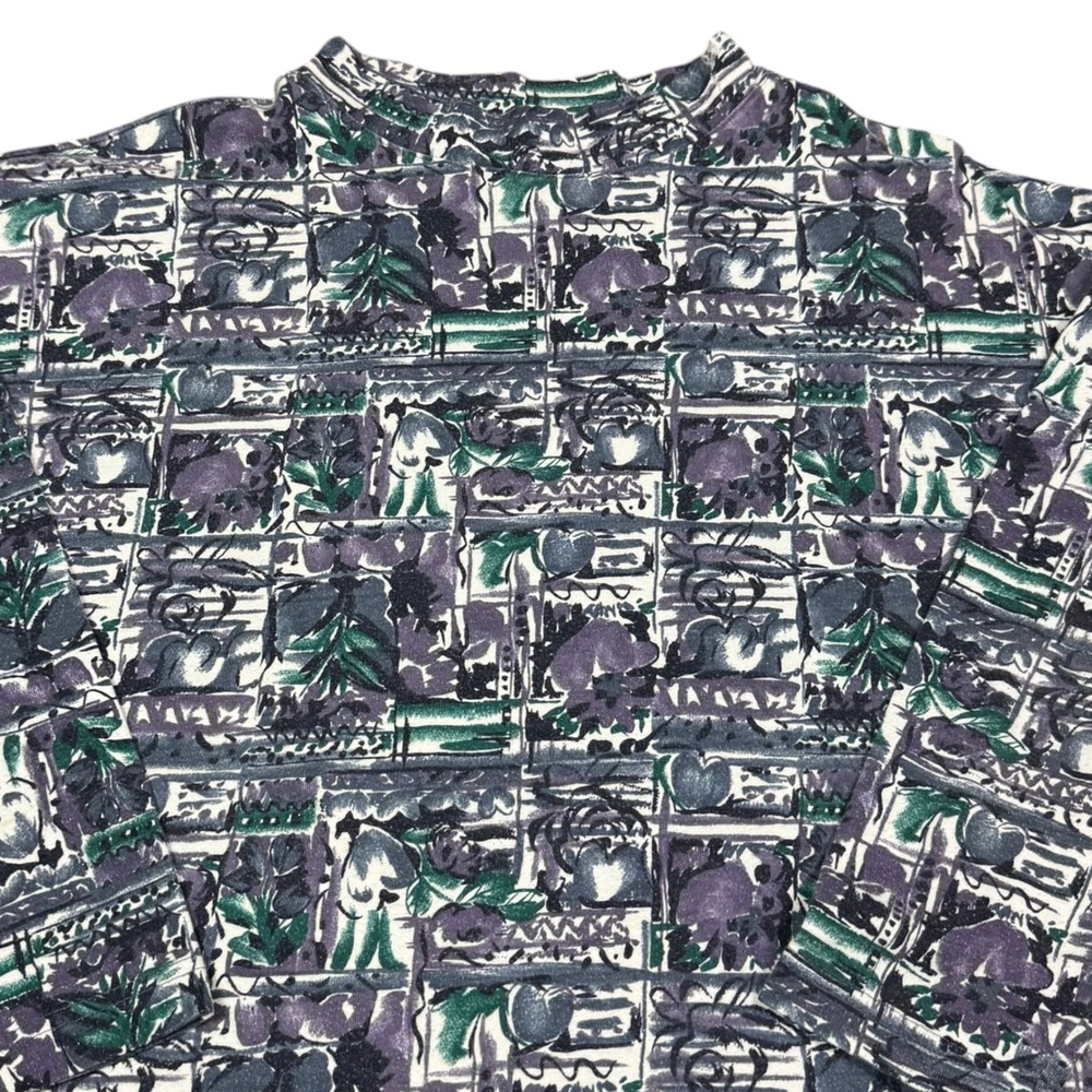 Vintage 90s Maggie Lawrence Sports Floral AOP Long Sleeve Shirt Women's 14/16W - Picture 2 of 7